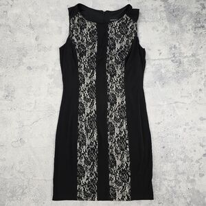 Cynthia Rowley Black Dress with White Lace Panels